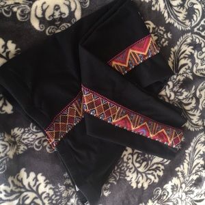 Black Johnny Was Embroidered leggings.